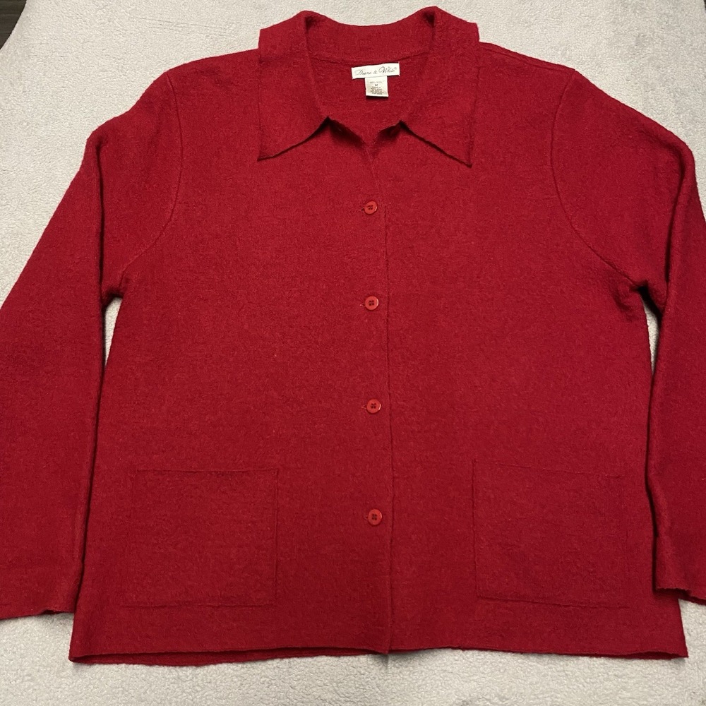 Deane‎ & White Wool Shirt Jacket Medium Red Vintage Over Shirt Shacket